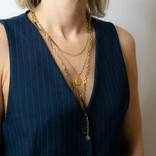 JADE || Triple Necklace with Coin