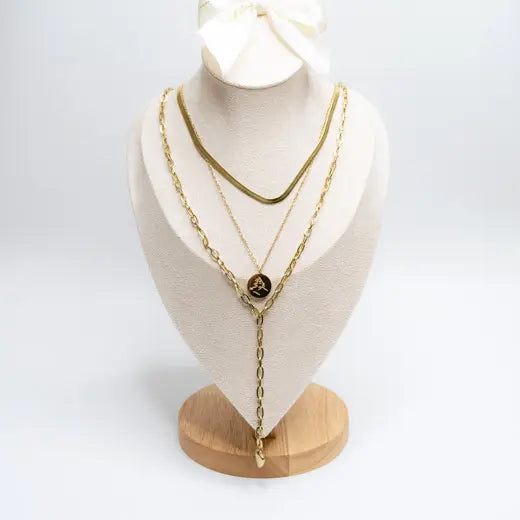 JADE || Triple Necklace with Coin