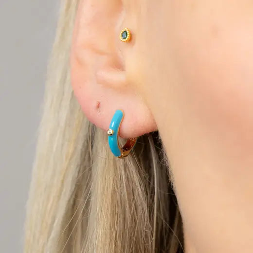LIRA || Enamel Blue Earrings
