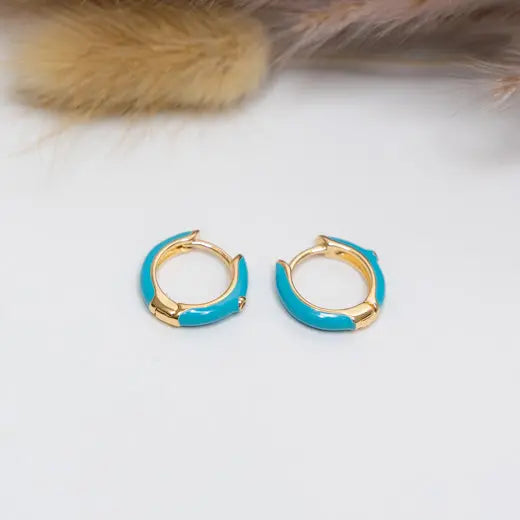 LIRA || Enamel Blue Earrings