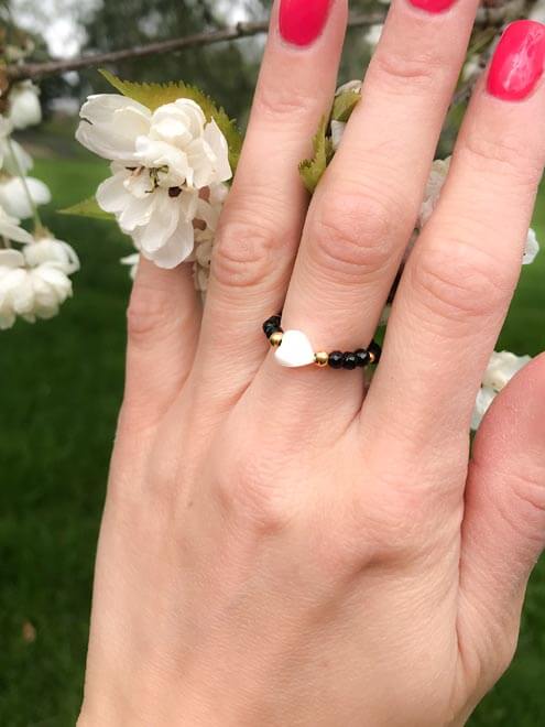 AMARA || Handmade Ring with Onyx