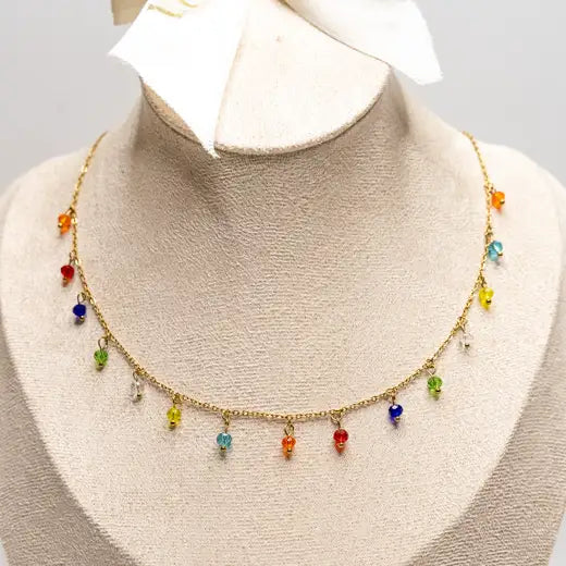 Vibrant Crystal Cascade Necklace