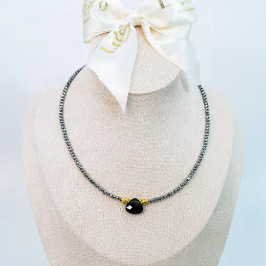 NERA || Silver Beaded Necklace