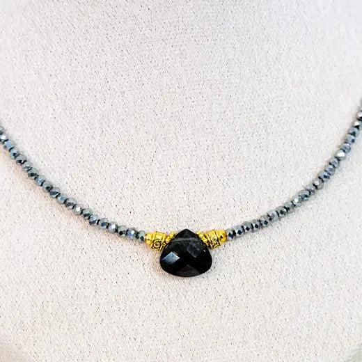 NERA || Silver Beaded Necklace