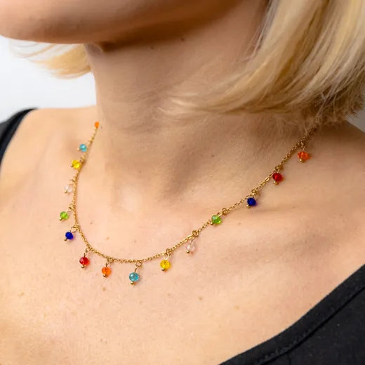 Vibrant Crystal Cascade Necklace