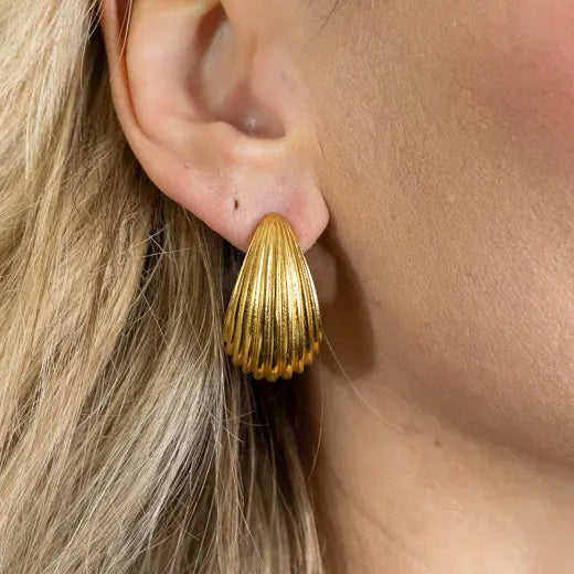 DELPHI || Gold Croissant Chunky Drop Earrings