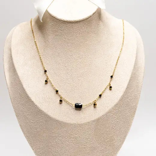 Golden Obsidian Elegance Necklace
