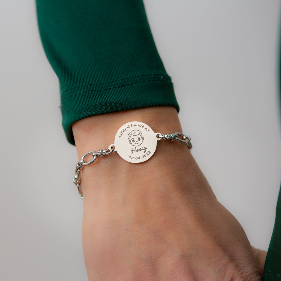 Personalised Baby Birth Bracelet