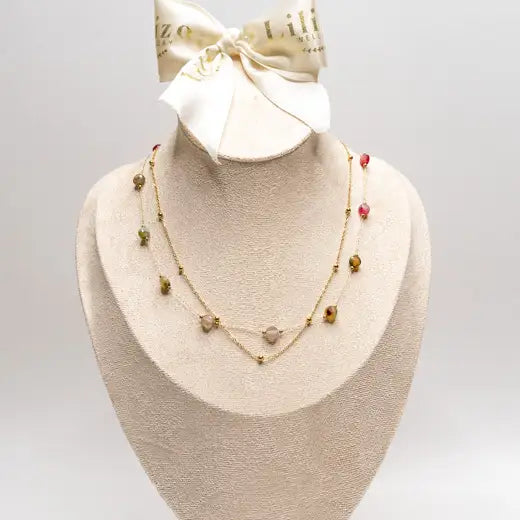 Radiant Aura-Dual Layered Stones Necklace