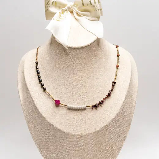 Assorted Bead Cascade Necklace
