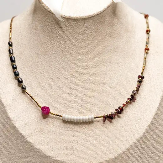 Assorted Bead Cascade Necklace