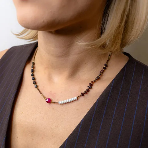 Assorted Bead Cascade Necklace