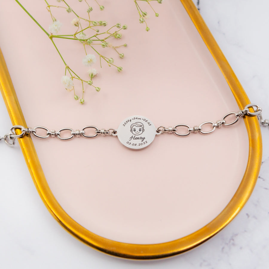 Personalised Baby Birth Bracelet