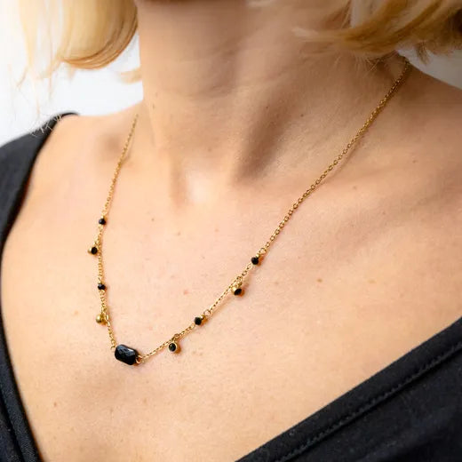 Golden Obsidian Elegance Necklace