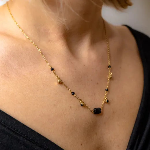 Golden Obsidian Elegance Necklace