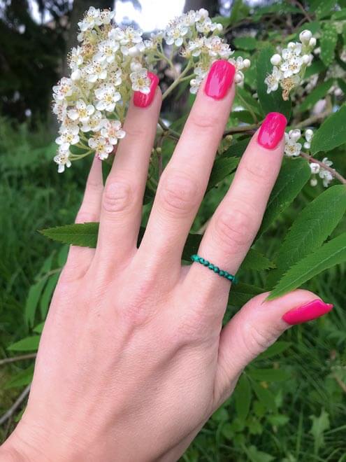 TESSA || Handmade Ring with Green Stones