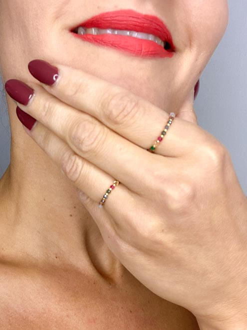 CELIA || Handmade Ring with Colorful Beads