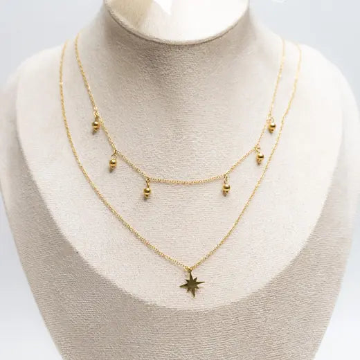 ZELIA || Double-Layered Necklace with a Star