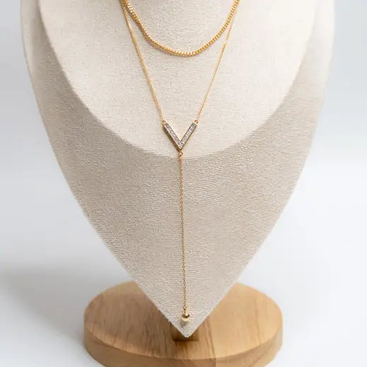 NAYA || Double Lasso Necklace with "V"