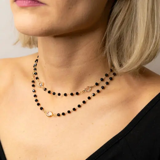MILA || Double Necklace with Black Onyx