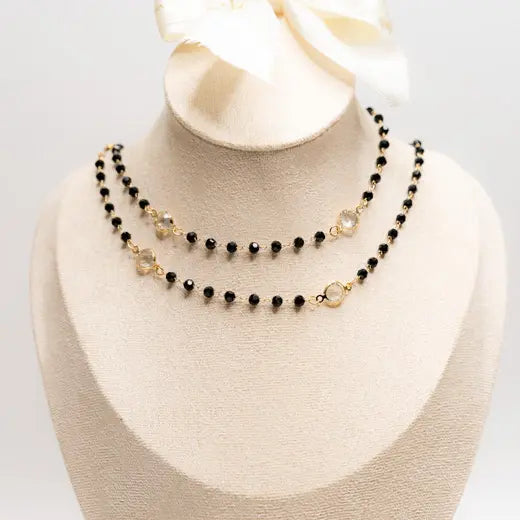 MILA || Double Necklace with Black Onyx