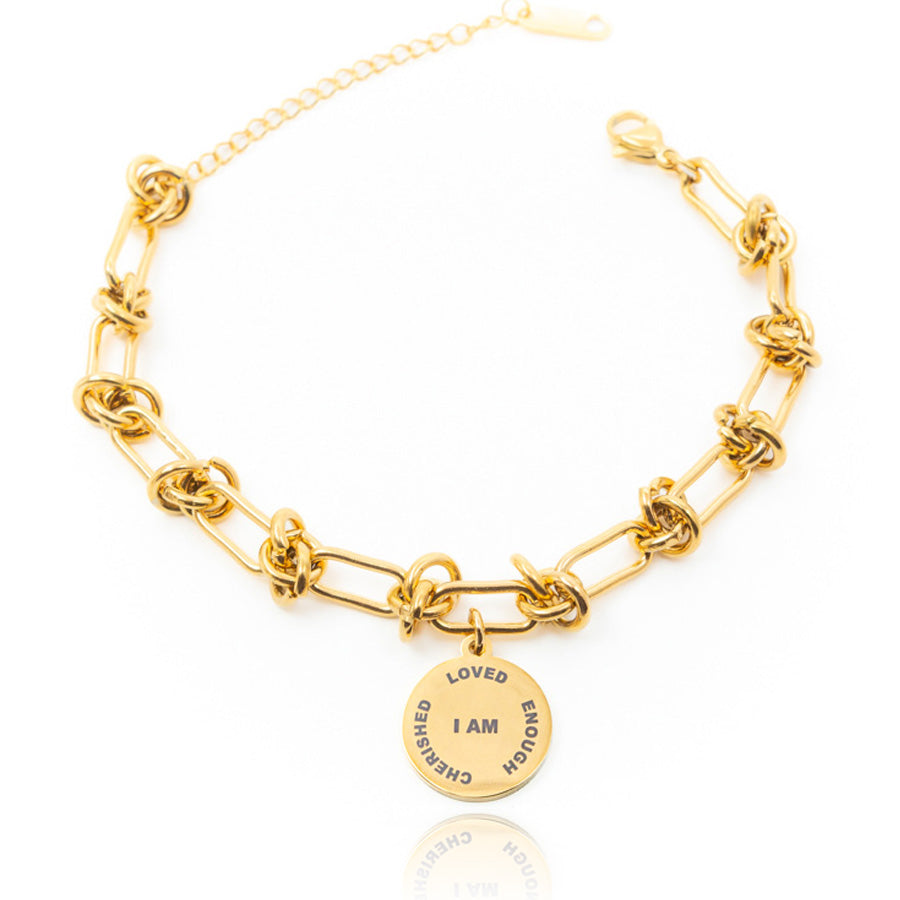 "I AM ENOUGH" Gold Affirmation Bracelet