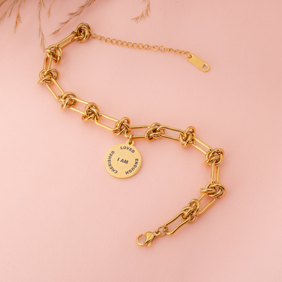 "I AM ENOUGH" Gold Affirmation Bracelet