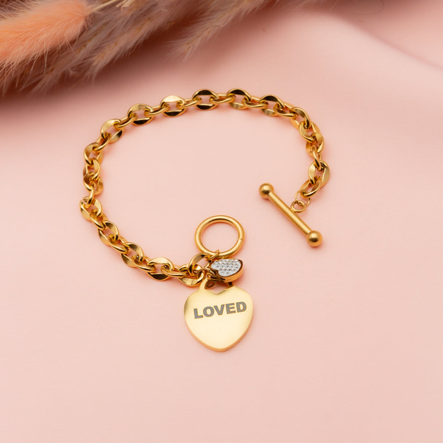 Inspirational "LOVED" Heart Bracelet