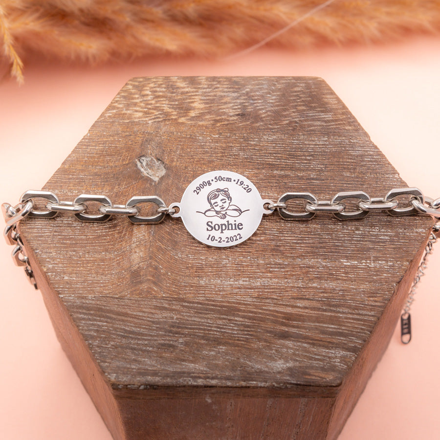 Personalised Baby Birth Bracelet