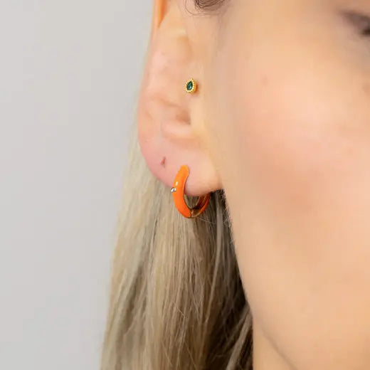 SOLA || Enamel Orange Earrings