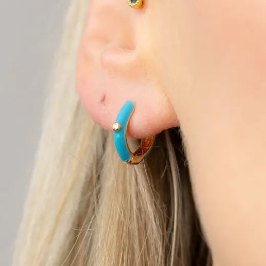 LIRA || Enamel Blue Earrings