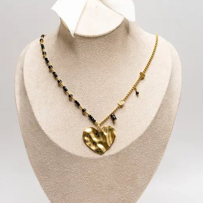 Golden Heart Embrace Necklace