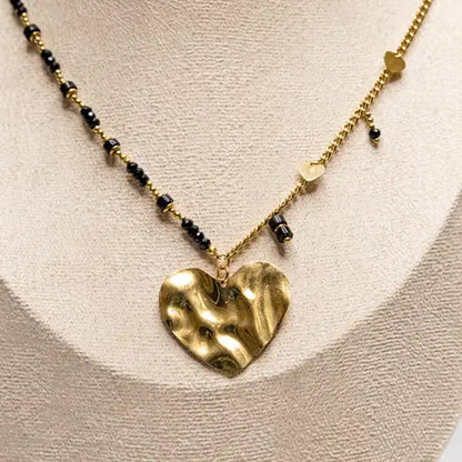 Golden Heart Embrace Necklace