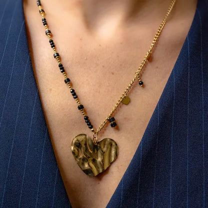 Golden Heart Embrace Necklace