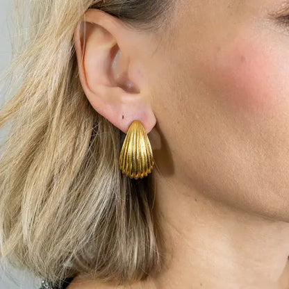 DELPHI || Gold Croissant Chunky Drop Earrings