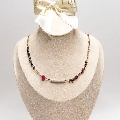 Assorted Bead Cascade Necklace