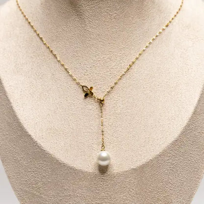 Serenity Lasso Necklace with Pearls