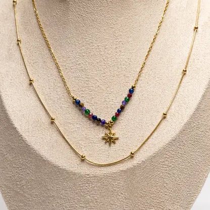 Dual Star Pendant Necklace
