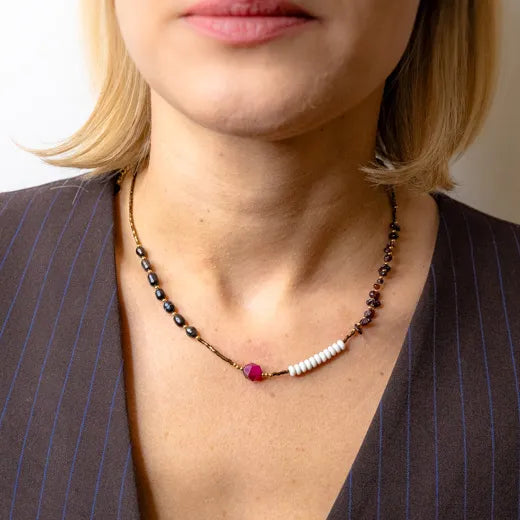 Assorted Bead Cascade Necklace