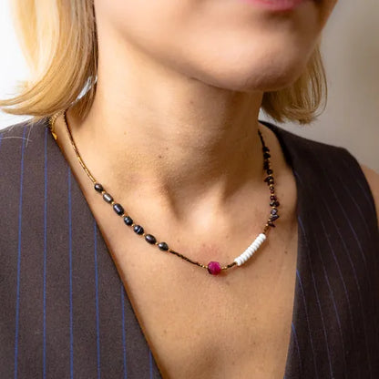 Assorted Bead Cascade Necklace