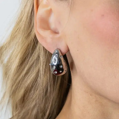 MELIA || Chunky Earrings with Crystals