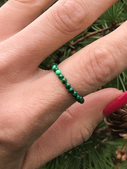 TESSA || Handmade Ring with Green Stones