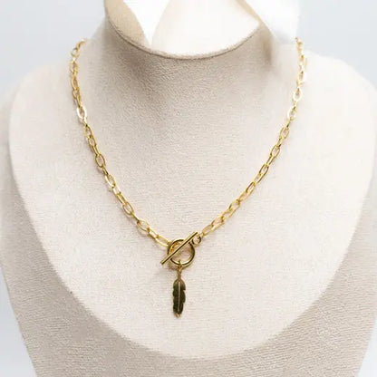 KORA || Boho Necklace with Feather Chain
