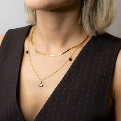 NEVA || Double-Layered Necklace with Stars