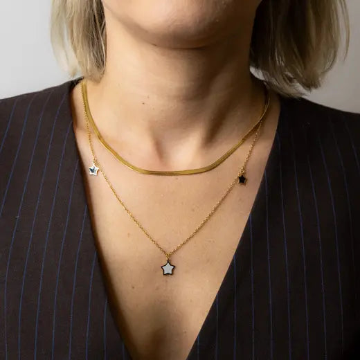 NEVA || Double-Layered Necklace with Stars