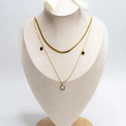NEVA || Double-Layered Necklace with Stars