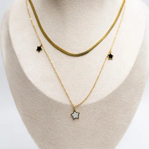 NEVA || Double-Layered Necklace with Stars