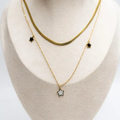 NEVA || Double-Layered Necklace with Stars