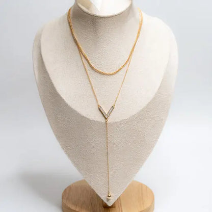 NAYA || Double Lasso Necklace with "V"
