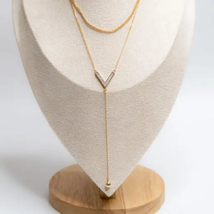 NAYA || Double Lasso Necklace with "V"